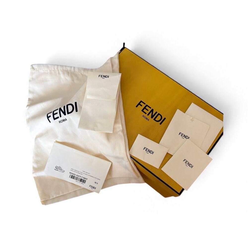 $1781! FENDI  First 1 Leather Paneling Low-Top Sneakers - White SZ 10 US / 40 EU - Picture 6 of 8